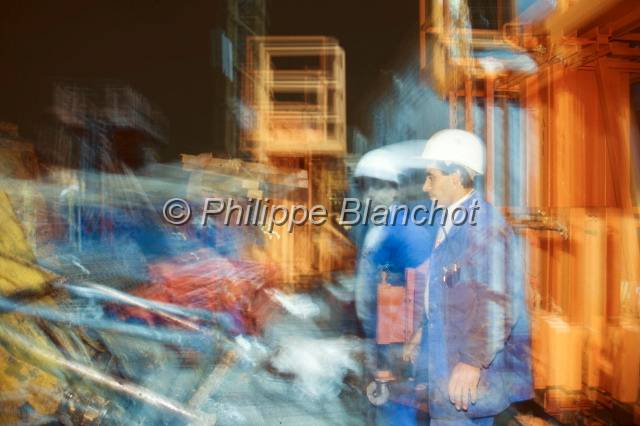Chantier RATP Paris 19.JPG - Chantier de la RATP, construction du siège social entre 1993 et 1994, quai de la Rapée, Paris 12e